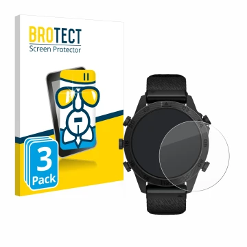 Face avant d’un emballage produit avec le logo de la marque BROTECT. À côté, l’appareil Garmin Marq Commander Gen 2 est représ