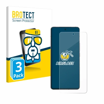 Face avant d’un emballage produit avec le logo de la marque BROTECT. À côté, l’appareil Vivo iQOO 12 est représenté avec la pr