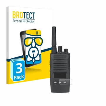 Face avant d’un emballage produit avec le logo de la marque BROTECT. À côté, l’appareil Motorola XT460 est représenté avec la 