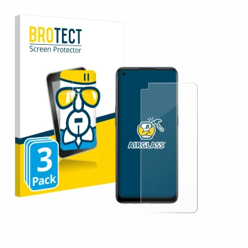 Face avant d’un emballage produit avec le logo de la marque BROTECT. À côté, l’appareil Oppo Reno 8T est représenté avec la pr