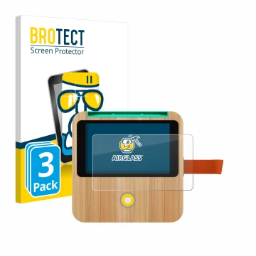 Face avant d’un emballage produit avec le logo de la marque BROTECT. À côté, l’appareil tigerbox Touch Plus est représenté ave