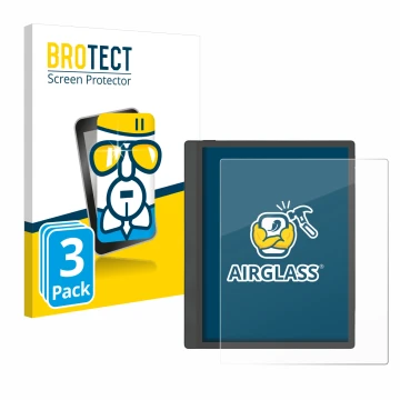 Face avant d’un emballage produit avec le logo de la marque BROTECT. À côté, l’appareil Boox Tab Ultra C Pro est représenté av