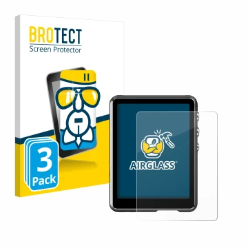 Face avant d’un emballage produit avec le logo de la marque BROTECT. À côté, l’appareil Mechen M3 est représenté avec la prote