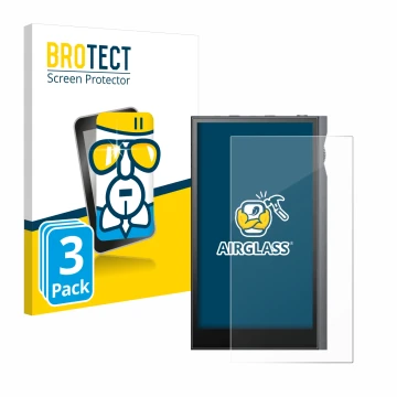 Face avant d’un emballage produit avec le logo de la marque BROTECT. À côté, l’appareil Astell&Kern Kann Ultra est représenté 