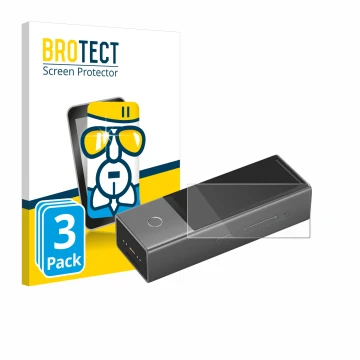 Face avant d’un emballage produit avec le logo de la marque BROTECT. À côté, l’appareil Timekettle X1 est représenté avec la p