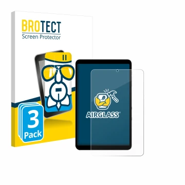 Face avant d’un emballage produit avec le logo de la marque BROTECT. À côté, l’appareil Alldocube iPlay 50 mini Pro est représ