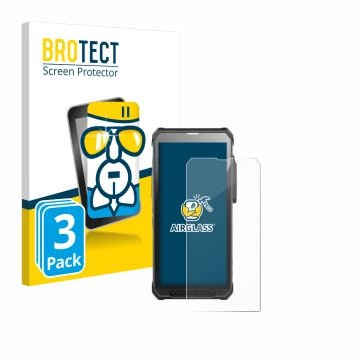 Face avant d’un emballage produit avec le logo de la marque BROTECT. À côté, l’appareil RugGear RG880 est représenté avec la p