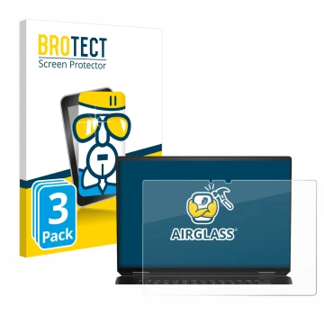 Face avant d’un emballage produit avec le logo de la marque BROTECT. À côté, l’appareil HP Spectre x360 16