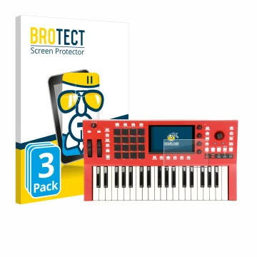 Face avant d’un emballage produit avec le logo de la marque BROTECT. À côté, l’appareil Akai Professional MPC Key 37 est repré