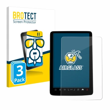 Face avant d’un emballage produit avec le logo de la marque BROTECT. À côté, l’appareil Volvo EX30 12.3