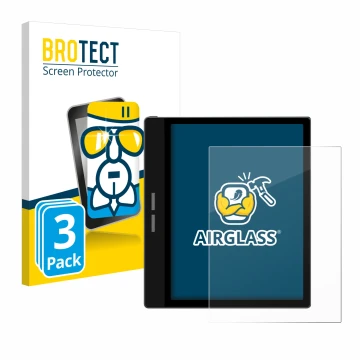 Face avant d’un emballage produit avec le logo de la marque BROTECT. À côté, l’appareil Bigme B751C est représenté avec la pro