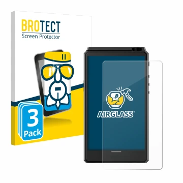 Face avant d’un emballage produit avec le logo de la marque BROTECT. À côté, l’appareil Hiby R6 III est représenté avec la pro
