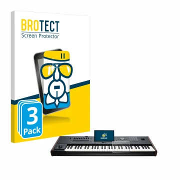 Face avant d’un emballage produit avec le logo de la marque BROTECT. À côté, l’appareil KORG Pa5X est représenté avec la prote