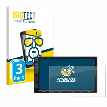 Face avant d’un emballage produit avec le logo de la marque BROTECT. À côté, l’appareil Atoto F7 WE est représenté avec la pro