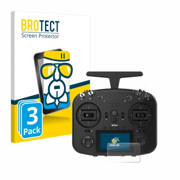 Face avant d’un emballage produit avec le logo de la marque BROTECT. À côté, l’appareil FrSky TWIN X14 est représenté avec la 