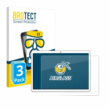 Face avant d’un emballage produit avec le logo de la marque BROTECT. À côté, l’appareil niuniutab KT107 est représenté avec la