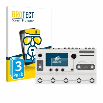 Face avant d’un emballage produit avec le logo de la marque BROTECT. À côté, l’appareil Hotone Ampero II Stage est représenté 