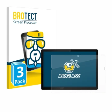 Face avant d’un emballage produit avec le logo de la marque BROTECT. À côté, l’appareil Lenovo ThinkPad X12 Detachable Gen 2 e