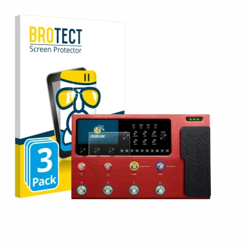 Face avant d’un emballage produit avec le logo de la marque BROTECT. À côté, l’appareil Valeton GP-200R est représenté avec la