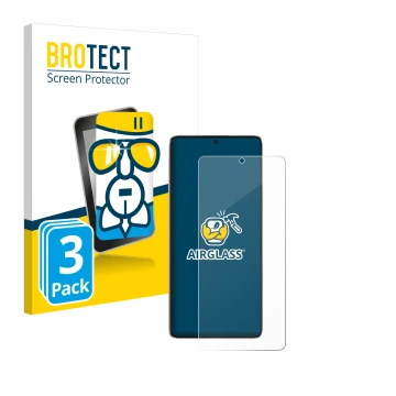 Face avant d’un emballage produit avec le logo de la marque BROTECT. À côté, l’appareil Xiaomi Poco F6 est représenté avec la 