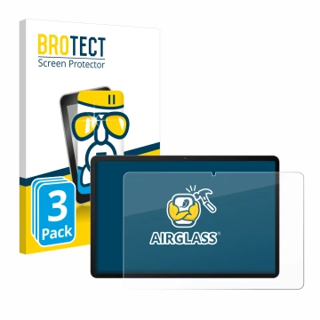 Face avant d’un emballage produit avec le logo de la marque BROTECT. À côté, l’appareil Huawei MatePad SE 11