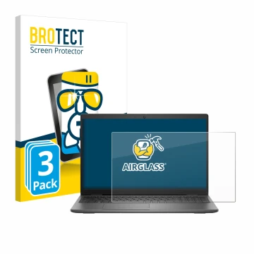 Face avant d’un emballage produit avec le logo de la marque BROTECT. À côté, l’appareil Dell Latitude 15 3540 est représenté a