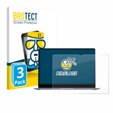 Face avant d’un emballage produit avec le logo de la marque BROTECT. À côté, l’appareil Samsung Galaxy Book4 Edge 14