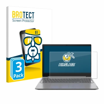 Face avant d’un emballage produit avec le logo de la marque BROTECT. À côté, l’appareil Lenovo 15.6