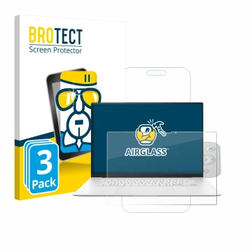 Face avant d’un emballage produit avec le logo de la marque BROTECT. À côté, l’appareil ASUS ZenBook S 16 est représenté avec 