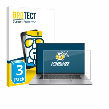 Face avant d’un emballage produit avec le logo de la marque BROTECT. À côté, l’appareil HP Zbook Studio 16 G11 est représenté 