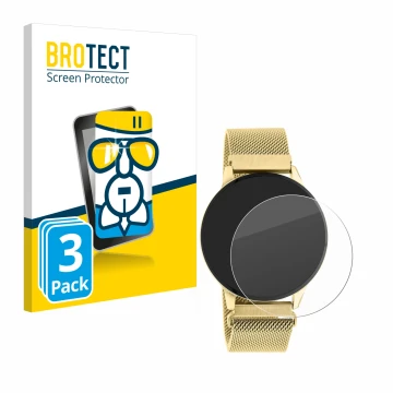 Face avant d’un emballage produit avec le logo de la marque BROTECT. À côté, l’appareil Oozoo Q00121 est représenté avec la pr