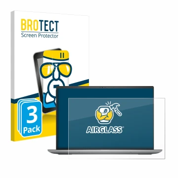 Face avant d’un emballage produit avec le logo de la marque BROTECT. À côté, l’appareil Dell Precision 5690 Workstation est re