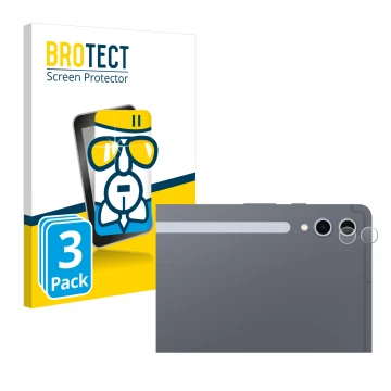Face avant d’un emballage produit avec le logo de la marque BROTECT. À côté, l’appareil Samsung Galaxy Tab S10 Ultra WiFi (Cam