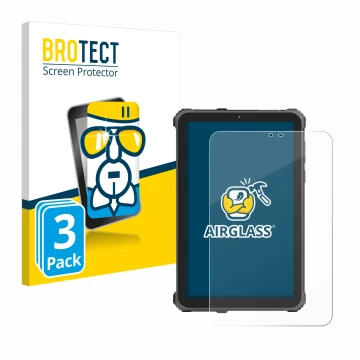 Face avant d’un emballage produit avec le logo de la marque BROTECT. À côté, l’appareil Oukitel RT3 Pro est représenté avec la