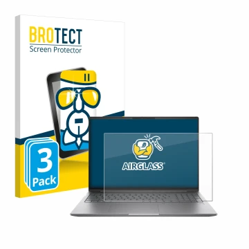 Face avant d’un emballage produit avec le logo de la marque BROTECT. À côté, l’appareil HP ZBook Power 16 G11 est représenté a