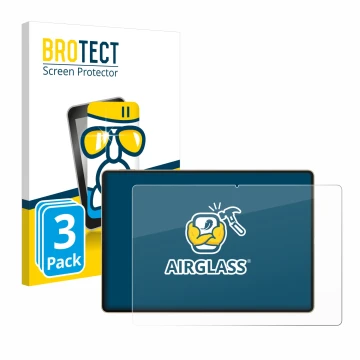 Face avant d’un emballage produit avec le logo de la marque BROTECT. À côté, l’appareil Huawei MatePad Pro 12.2