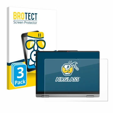 Face avant d’un emballage produit avec le logo de la marque BROTECT. À côté, l’appareil Lenovo IdeaPad 5x 2-in-1 Gen 9 14