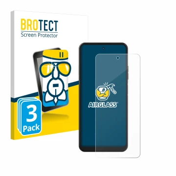 Face avant d’un emballage produit avec le logo de la marque BROTECT. À côté, l’appareil Hotwav Note 12 est représenté avec la 