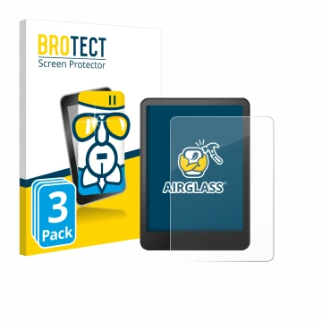 Face avant d’un emballage produit avec le logo de la marque BROTECT. À côté, l’appareil Amazon Kindle Colorsoft Signature Edit