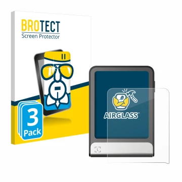 Face avant d’un emballage produit avec le logo de la marque BROTECT. À côté, l’appareil Ledger Flex est représenté avec la pro