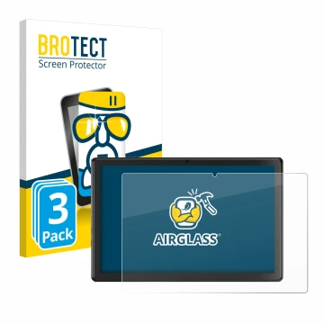 Face avant d’un emballage produit avec le logo de la marque BROTECT. À côté, l’appareil SGIN T10P 10.1