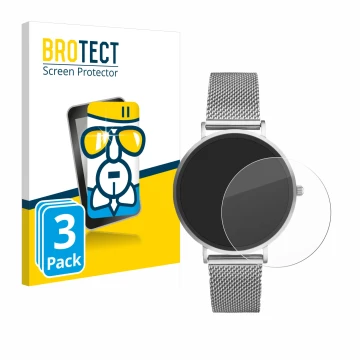 Face avant d’un emballage produit avec le logo de la marque BROTECT. À côté, l’appareil Xcoast X-Watch Siona 2 Nano est représ