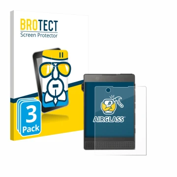 Face avant d’un emballage produit avec le logo de la marque BROTECT. À côté, l’appareil Light Phone 3 est représenté avec la p