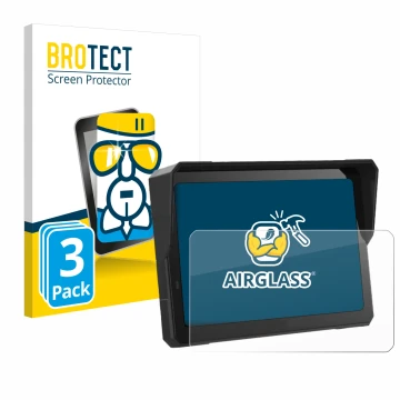 Face avant d’un emballage produit avec le logo de la marque BROTECT. À côté, l’appareil Carpuride W702 Pro 7