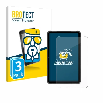 Face avant d’un emballage produit avec le logo de la marque BROTECT. À côté, l’appareil Ulefone Armor Pad 4 Ultra est représen