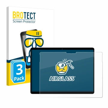 Face avant d’un emballage produit avec le logo de la marque BROTECT. À côté, l’appareil Chuwi Hi10 Max est représenté avec la 