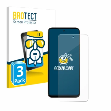 Face avant d’un emballage produit avec le logo de la marque BROTECT. À côté, l’appareil Motorola Moto G15 Power est représenté