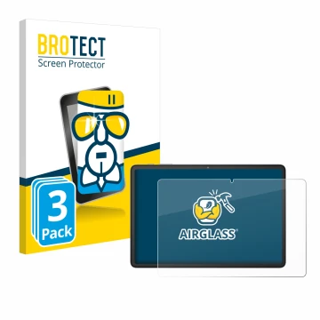 Face avant d’un emballage produit avec le logo de la marque BROTECT. À côté, l’appareil Blackview Tab 60 10.1