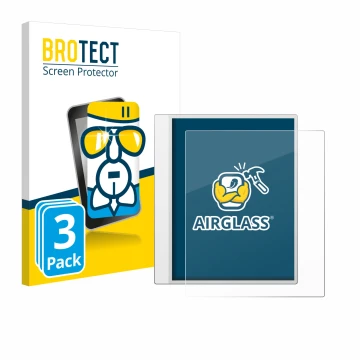 Face avant d’un emballage produit avec le logo de la marque BROTECT. À côté, l’appareil Boox Note Max est représenté avec la p