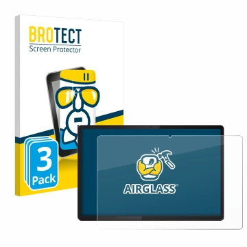 Face avant d’un emballage produit avec le logo de la marque BROTECT. À côté, l’appareil Lenovo Idea Tab Pro 12.7